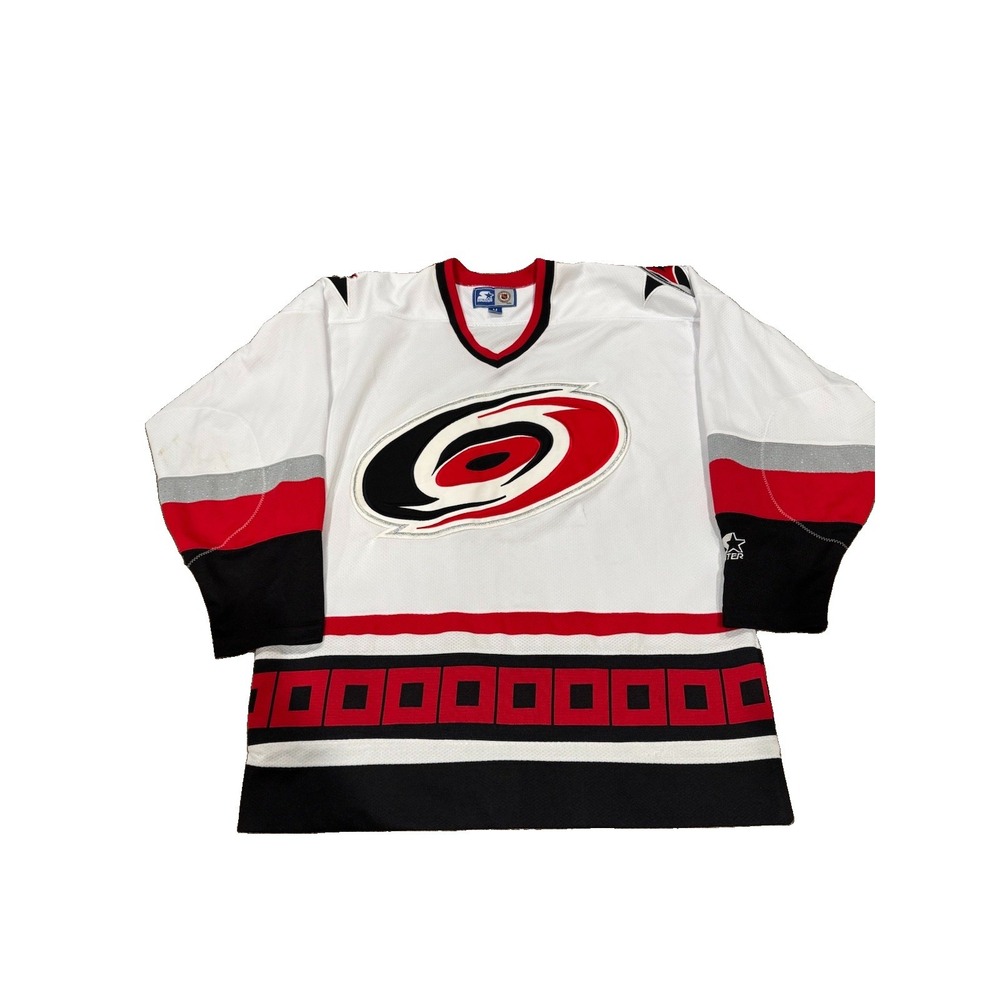 Vintage 90s Carolina Hurricanes Starter Jersey White Stitched NHL Adult Sz M